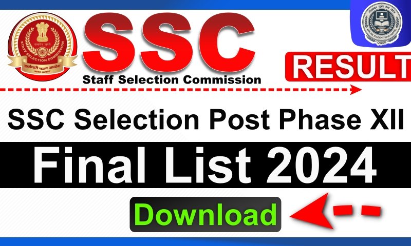 SSC Selection Post Phase XII Final List 2024