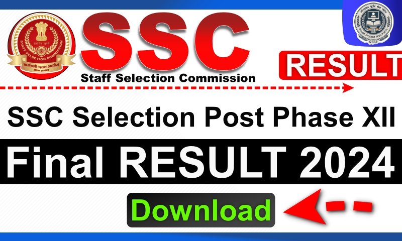 SSC Selection Post Phase XII Final Result 2024 Out