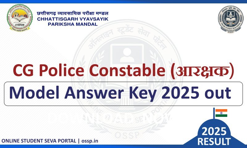 CG Vyapam Police Aarakshak Bharti Model Answer Key 2025