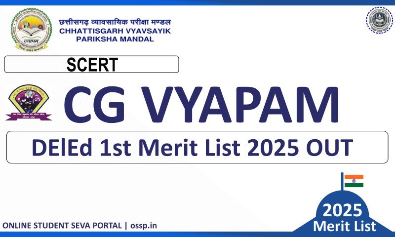 CG DElEd 1st Merit List 2025