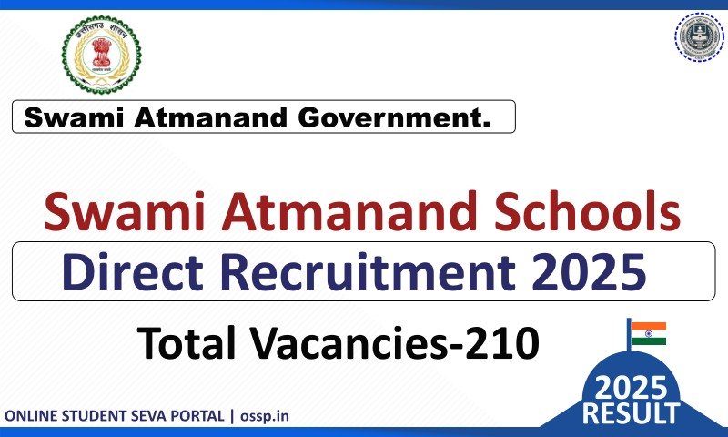 Swami Atmanand Schools Direct Recruitment 2025
