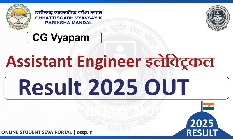 CG Vyapam Assistant Engineer Result 2025